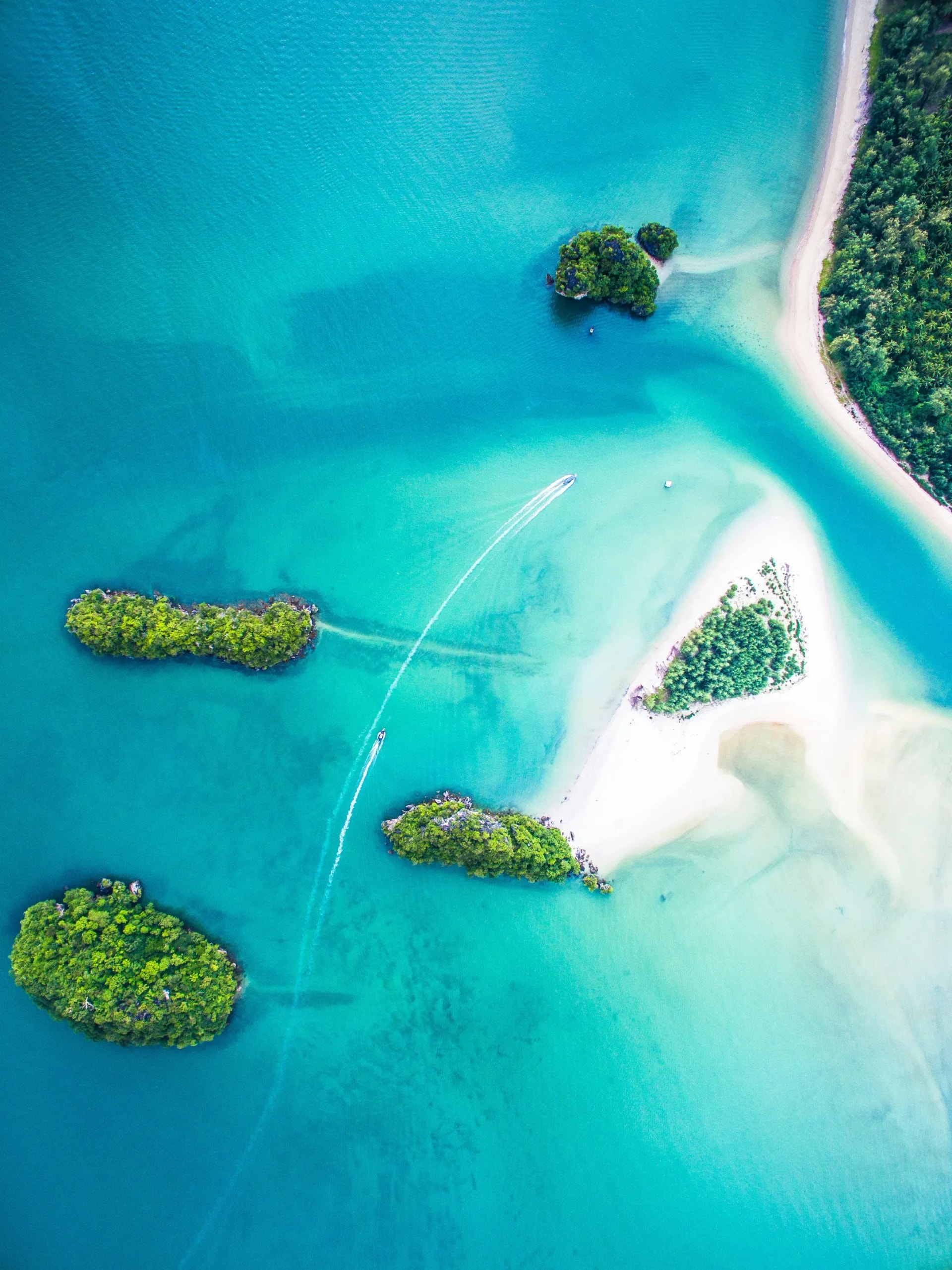 Andaman Sea sandbar and islands from above