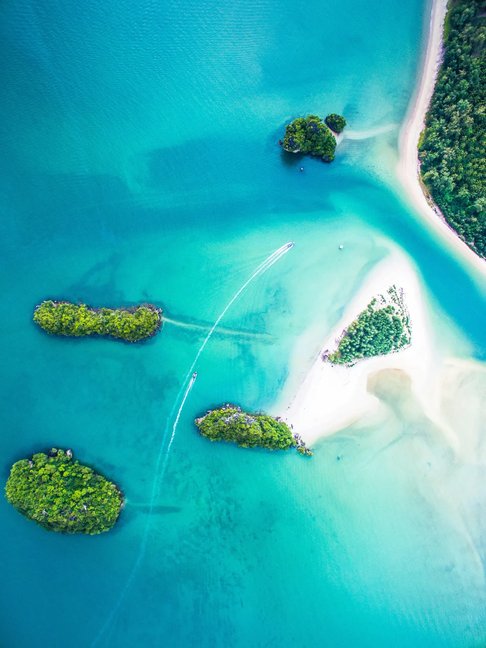 Andaman Sea sandbar and islands from above