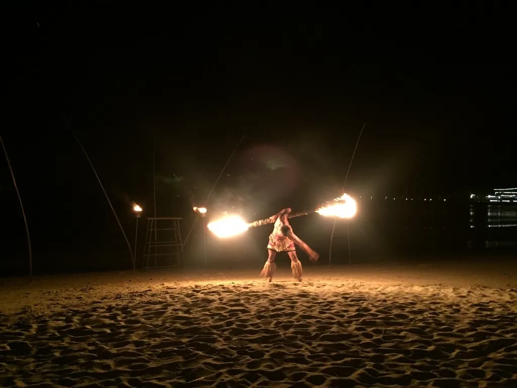 Thailand family celebration with fireworks