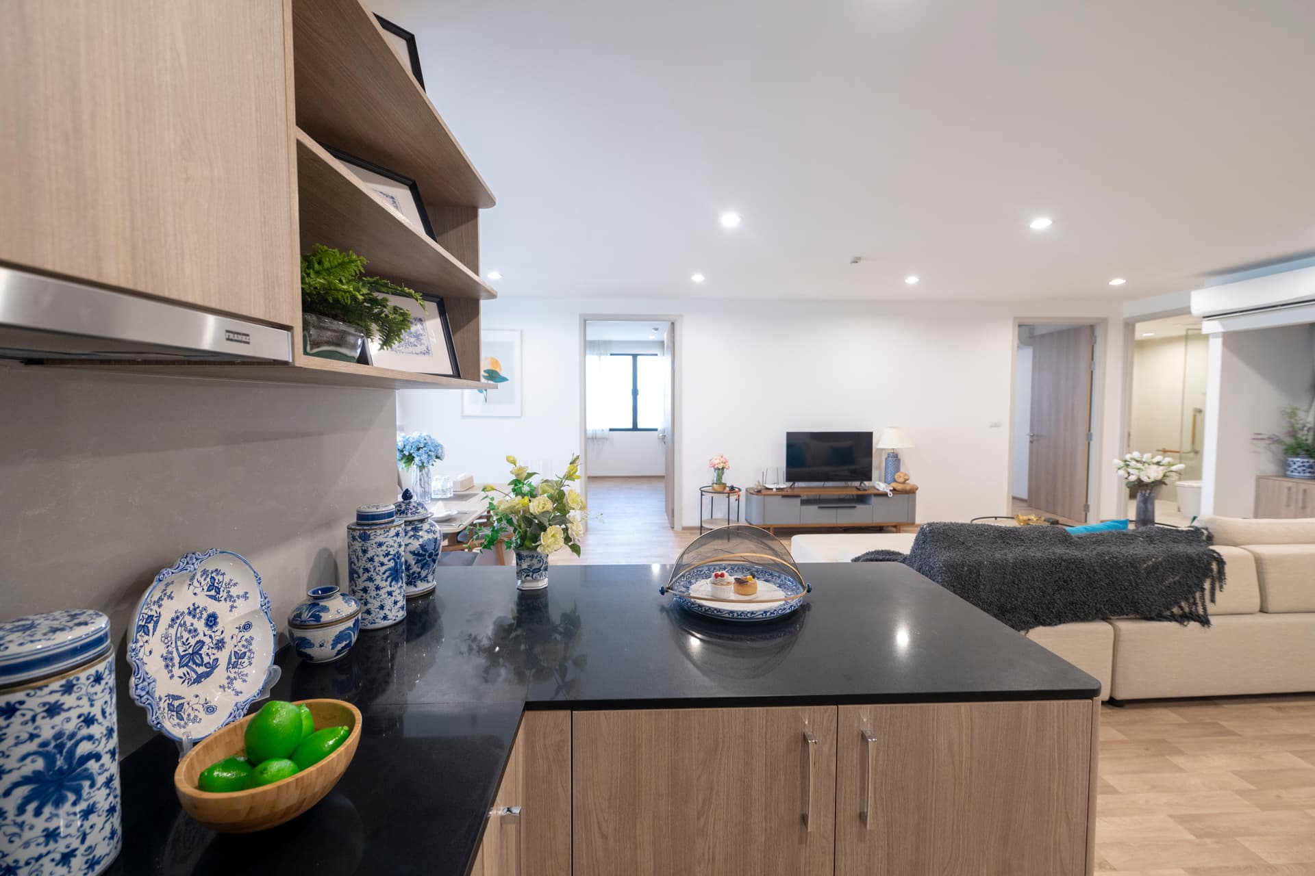 City view from the kitchen in Bangkok residence